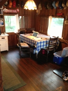 My writing station inside the cottage